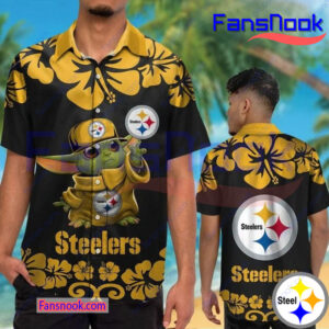 Pittsburgh-Steelers-Hawaiian-Shirt-Baby-Yoda-Hibiscus
