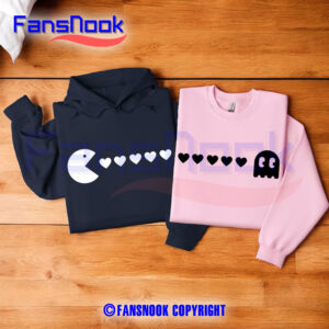 Pac-Man-Ghost-Valentine’s-Day-Couples-Matching-Shirt